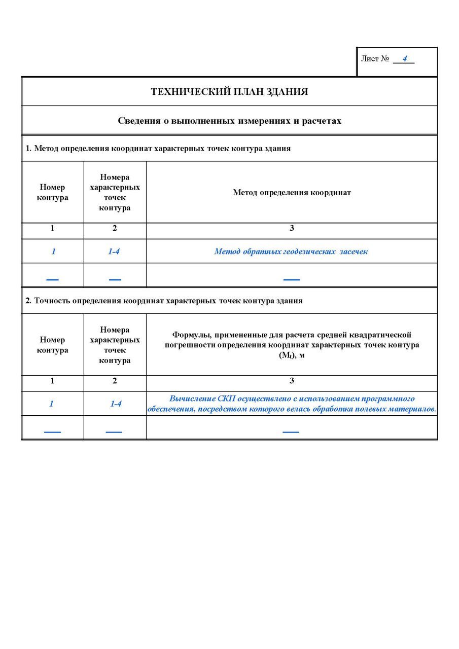 Расчет стоимости технического плана здания